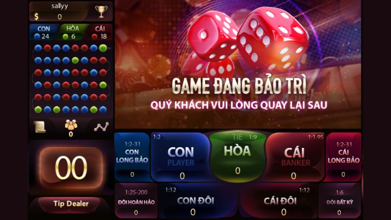 Giao diện Baccarat Long Bảo tại Sunwin được thiết kế sang trọng